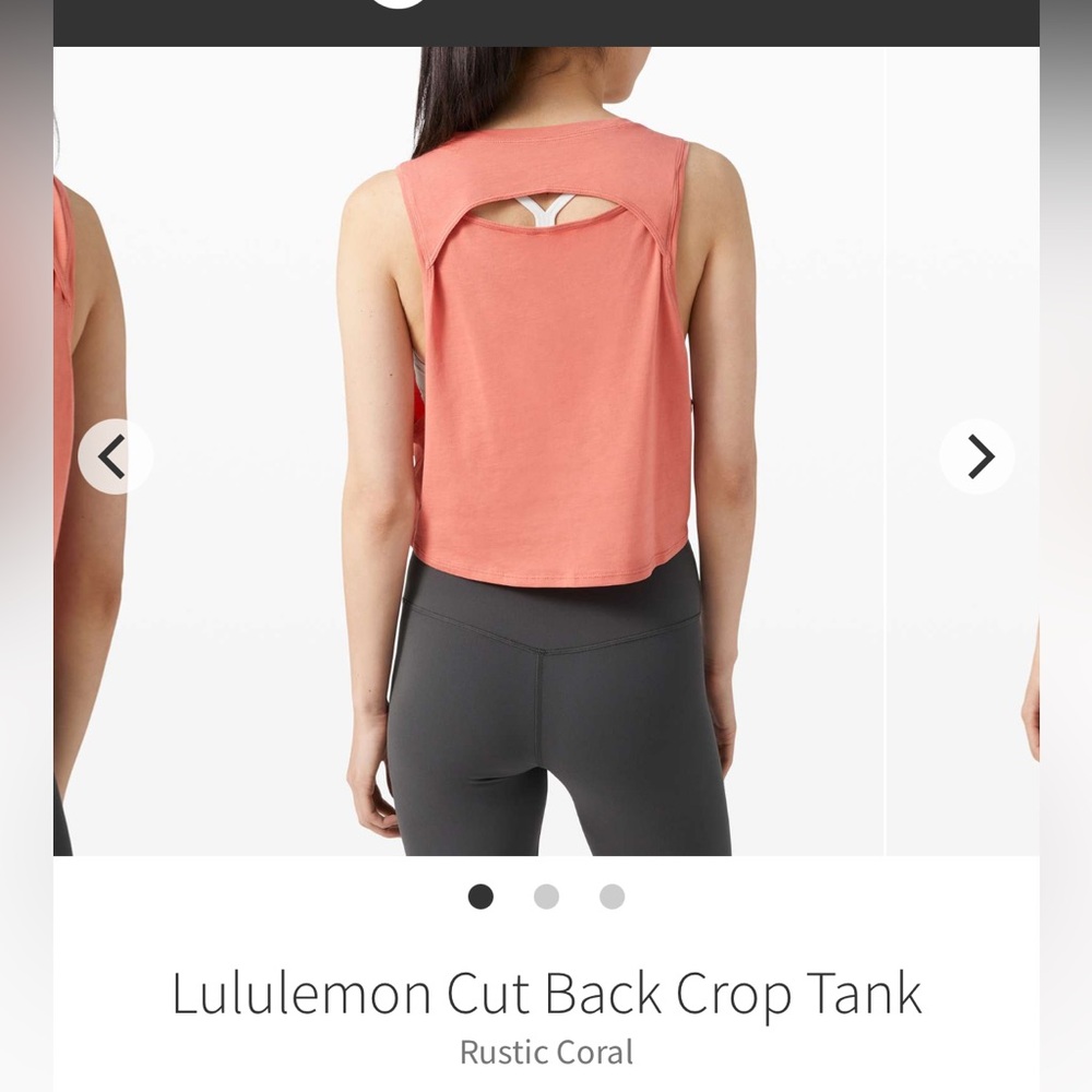 Lululemon Cut out back Crop tank
